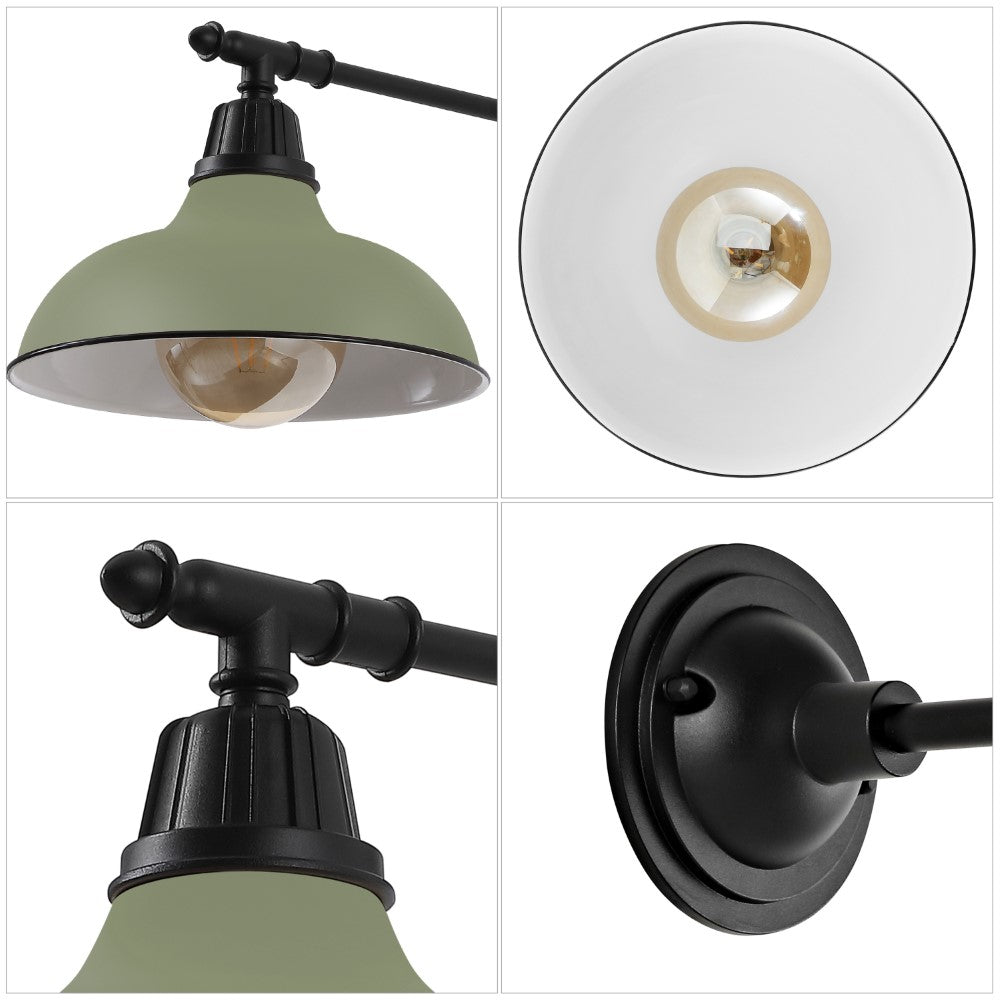 Tarif 12.25" Farmhouse Industrial Indoor/Outdoor Iron LED Victorian Arm Outdoor Sconce