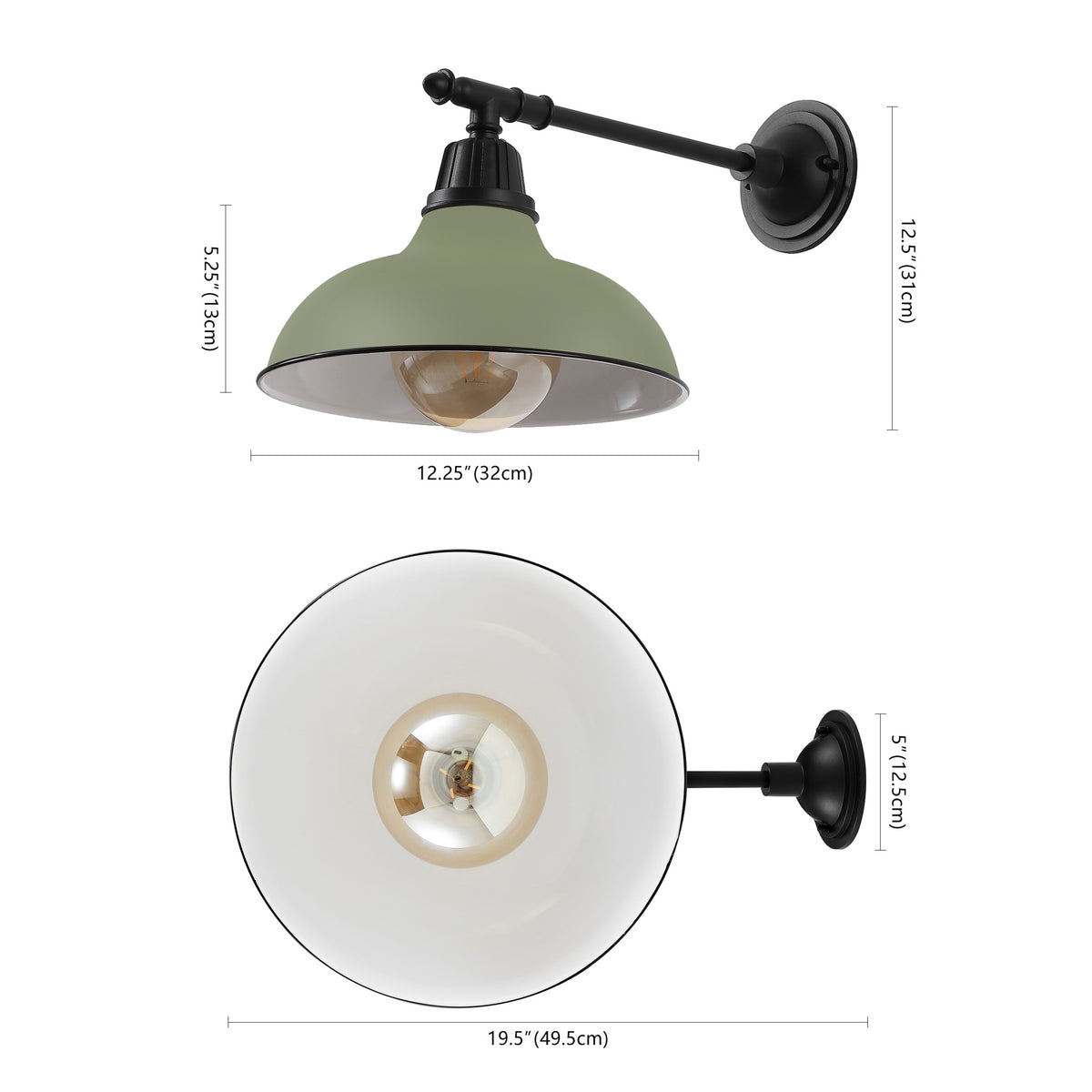 Tarif 12.25" Farmhouse Industrial Indoor/Outdoor Iron LED Victorian Arm Outdoor Sconce