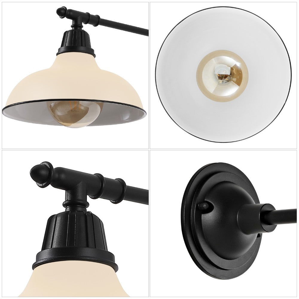 Tarif 12.25" Farmhouse Industrial Indoor/Outdoor Iron LED Victorian Arm Outdoor Sconce