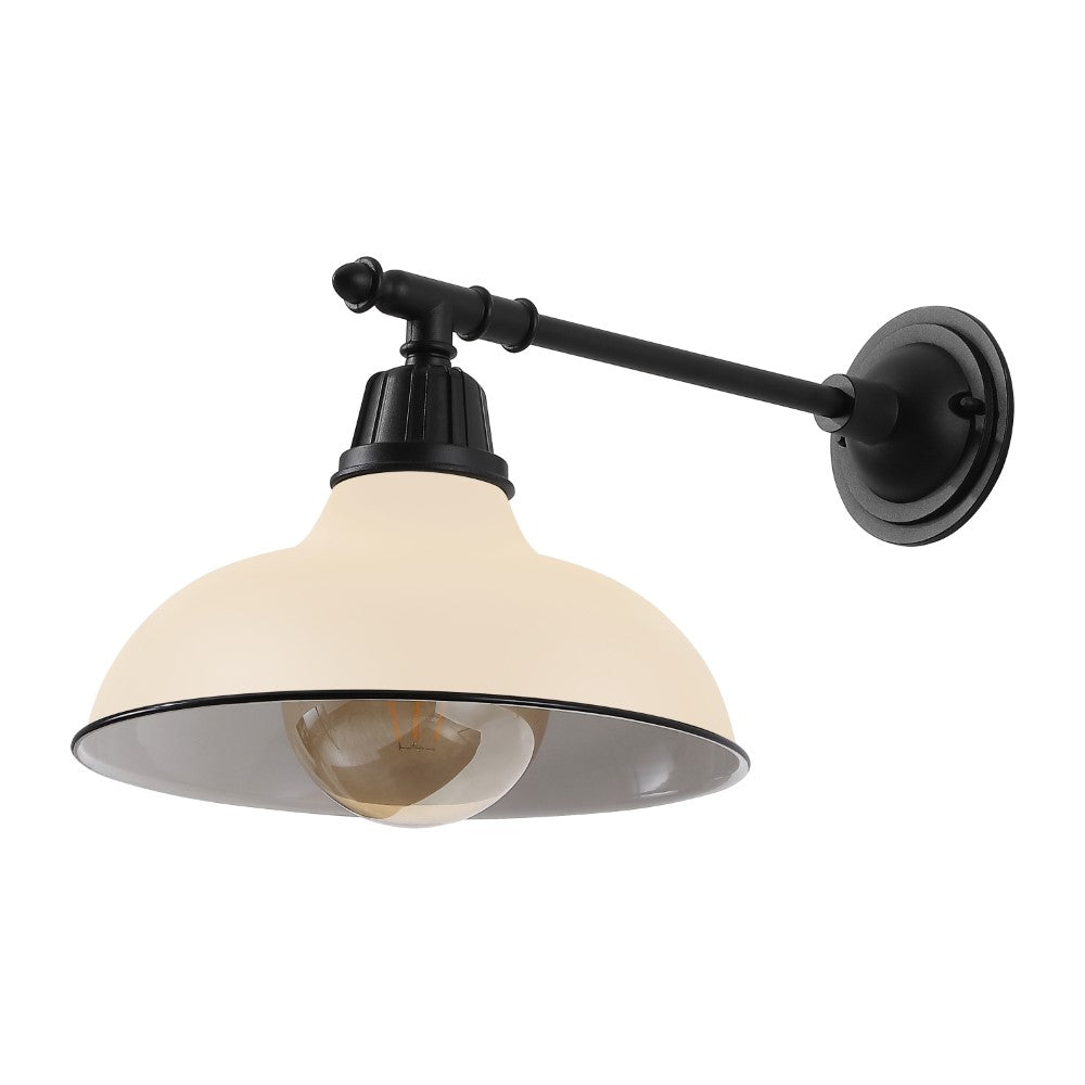 Tarif 12.25" Farmhouse Industrial Indoor/Outdoor Iron LED Victorian Arm Outdoor Sconce