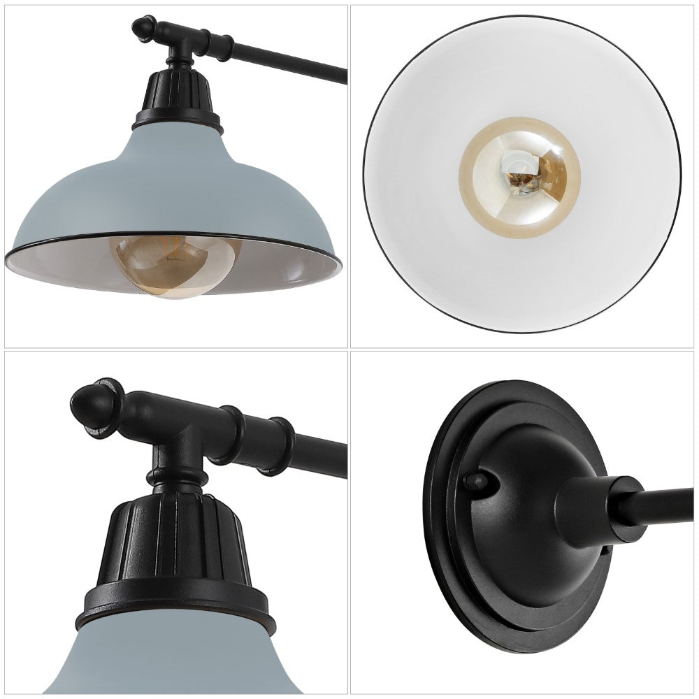 Tarif 12.25" Farmhouse Industrial Indoor/Outdoor Iron LED Victorian Arm Outdoor Sconce
