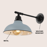 Tarif 12.25" Farmhouse Industrial Indoor/Outdoor Iron LED Victorian Arm Outdoor Sconce
