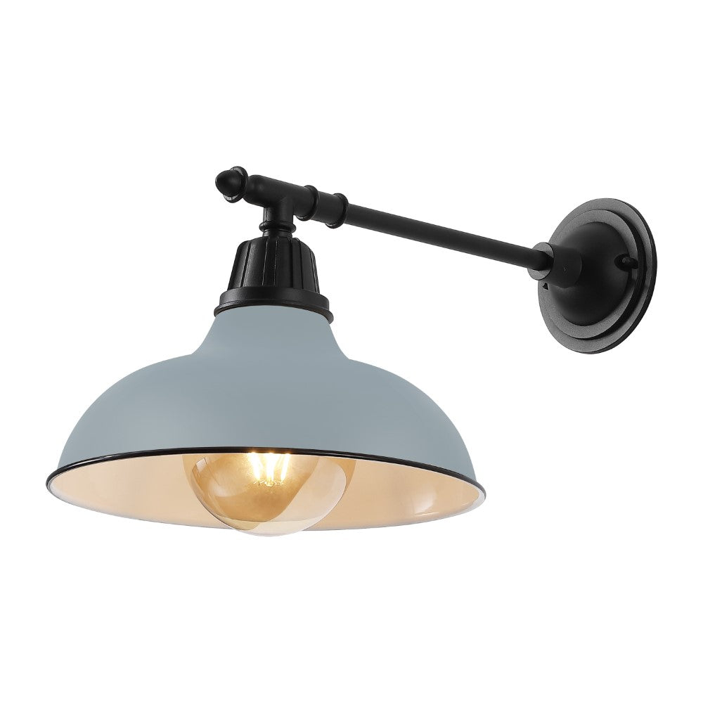 Tarif 12.25" Farmhouse Industrial Indoor/Outdoor Iron LED Victorian Arm Outdoor Sconce