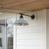 Tarif 12.25" Farmhouse Industrial Indoor/Outdoor Iron LED Victorian Arm Outdoor Sconce