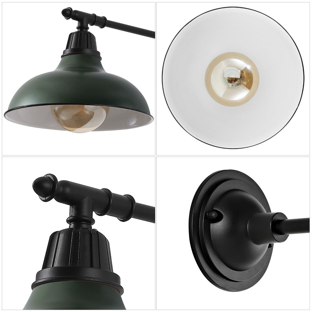 Tarif 12.25" Farmhouse Industrial Indoor/Outdoor Iron LED Victorian Arm Outdoor Sconce