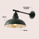 Tarif 12.25" Farmhouse Industrial Indoor/Outdoor Iron LED Victorian Arm Outdoor Sconce