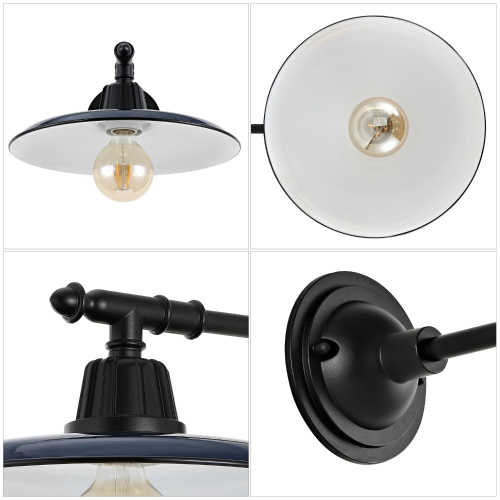 Southport 12" Farmhouse Industrial Indoor/Outdoor Iron LED Victorian Arm Outdoor Sconce