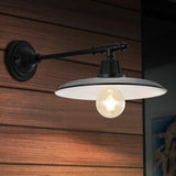 Southport 12" Farmhouse Industrial Indoor/Outdoor Iron LED Victorian Arm Outdoor Sconce