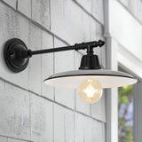Southport 12" Farmhouse Industrial Indoor/Outdoor Iron LED Victorian Arm Outdoor Sconce