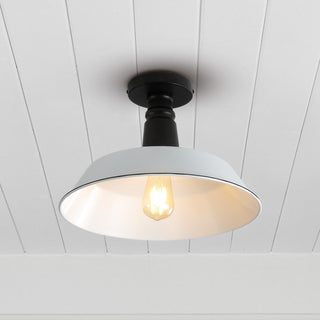 Yasu Classic Industrial Indoor/Outdoor Iron LED Semi Flush Mount