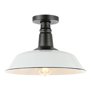 Yasu Classic Industrial Indoor/Outdoor Iron LED Semi Flush Mount