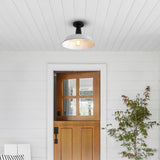 Yasu Classic Industrial Indoor/Outdoor Iron LED Semi Flush Mount