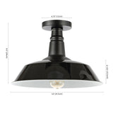 Yasu Classic Industrial Indoor/Outdoor Iron LED Semi Flush Mount