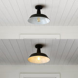 Yasu Classic Industrial Indoor/Outdoor Iron LED Semi Flush Mount