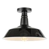 Yasu Classic Industrial Indoor/Outdoor Iron LED Semi Flush Mount