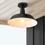 Yasu Classic Industrial Indoor/Outdoor Iron LED Semi Flush Mount