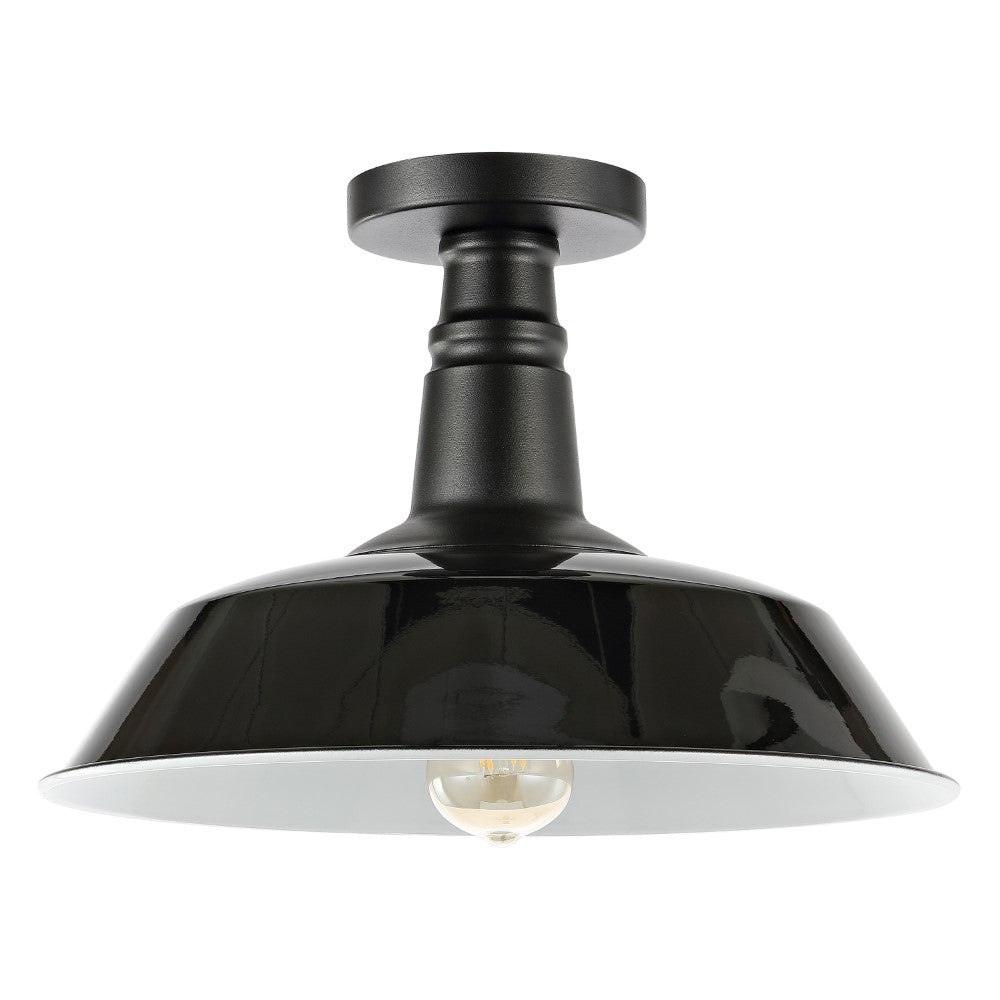 Yasu Classic Industrial Indoor/Outdoor Iron LED Semi Flush Mount