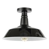 Yasu Classic Industrial Indoor/Outdoor Iron LED Semi Flush Mount