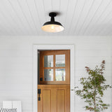 Yasu Classic Industrial Indoor/Outdoor Iron LED Semi Flush Mount