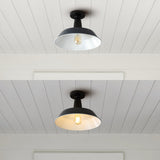 Yasu Classic Industrial Indoor/Outdoor Iron LED Semi Flush Mount