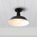 Yasu Classic Industrial Indoor/Outdoor Iron LED Semi Flush Mount