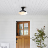 Yasu Classic Industrial Indoor/Outdoor Iron LED Semi Flush Mount