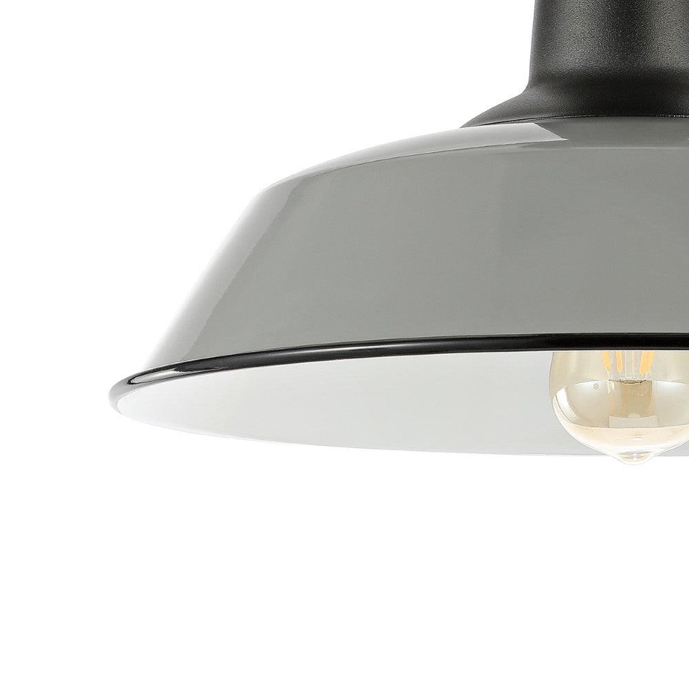 Yasu Classic Industrial Indoor/Outdoor Iron LED Semi Flush Mount
