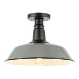 Yasu Classic Industrial Indoor/Outdoor Iron LED Semi Flush Mount