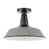 Yasu Classic Industrial Indoor/Outdoor Iron LED Semi Flush Mount
