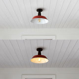 Yasu Classic Industrial Indoor/Outdoor Iron LED Semi Flush Mount