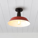 Yasu Classic Industrial Indoor/Outdoor Iron LED Semi Flush Mount