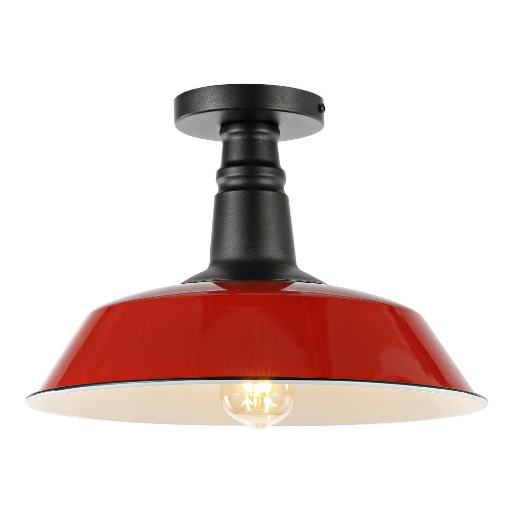 Yasu Classic Industrial Indoor/Outdoor Iron LED Semi Flush Mount