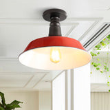 Yasu Classic Industrial Indoor/Outdoor Iron LED Semi Flush Mount