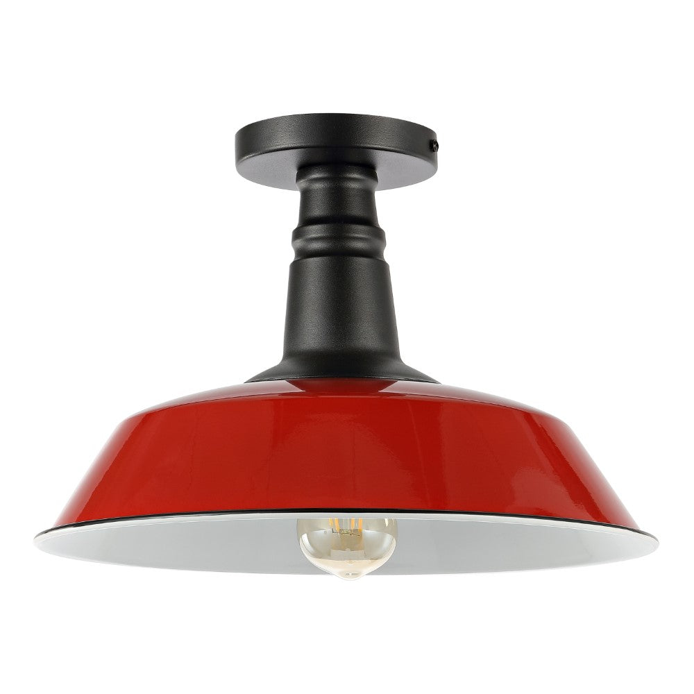 Yasu Classic Industrial Indoor/Outdoor Iron LED Semi Flush Mount