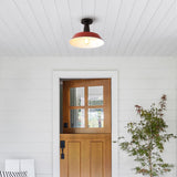 Yasu Classic Industrial Indoor/Outdoor Iron LED Semi Flush Mount