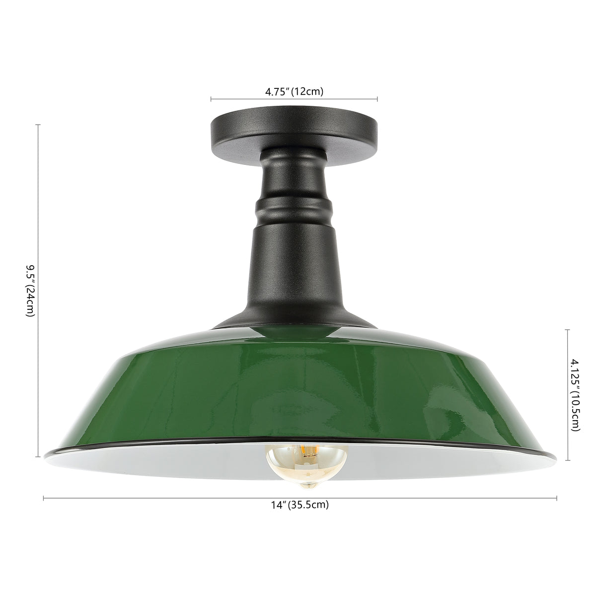 Yasu Classic Industrial Indoor/Outdoor Iron LED Semi Flush Mount