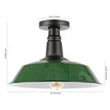 Yasu Classic Industrial Indoor/Outdoor Iron LED Semi Flush Mount