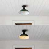 Yasu Classic Industrial Indoor/Outdoor Iron LED Semi Flush Mount