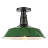 Yasu Classic Industrial Indoor/Outdoor Iron LED Semi Flush Mount