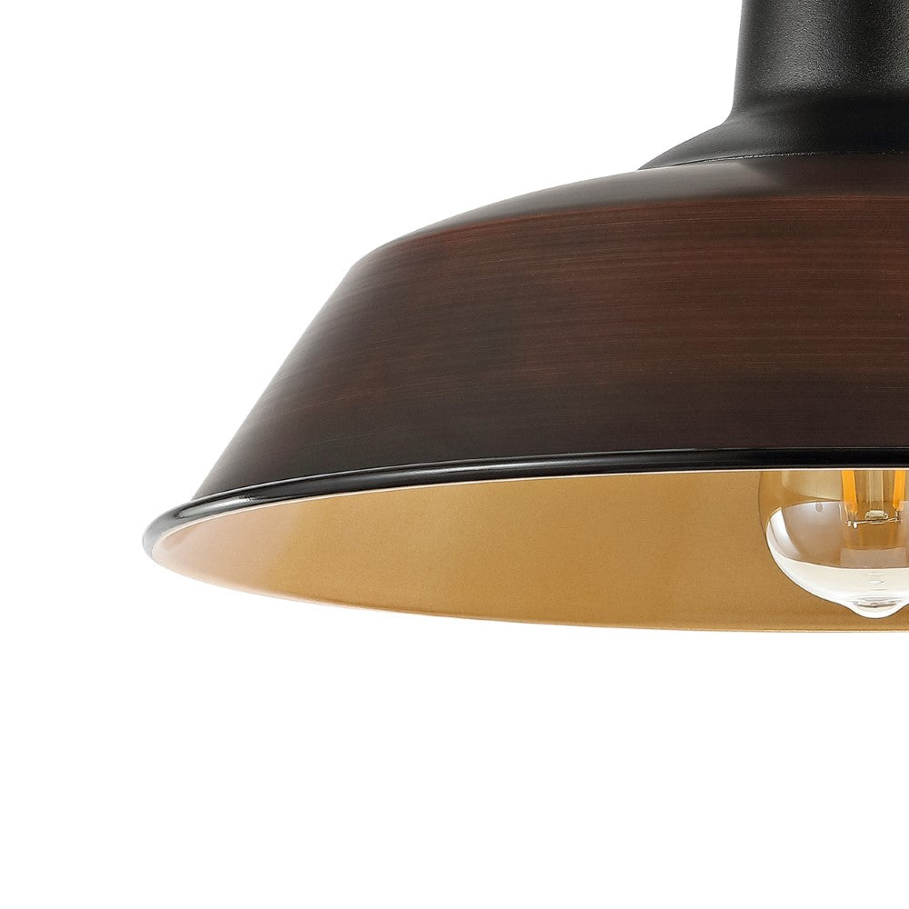 Yasu Classic Industrial Indoor/Outdoor Iron LED Semi Flush Mount