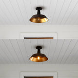 Yasu Classic Industrial Indoor/Outdoor Iron LED Semi Flush Mount