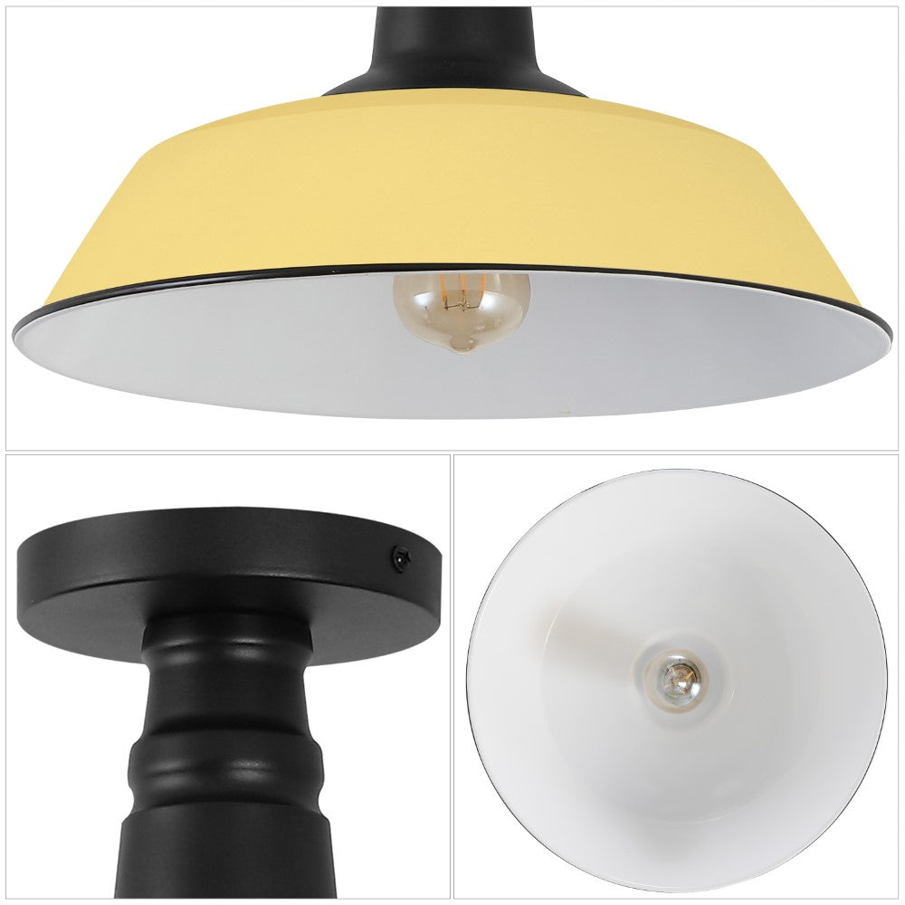 Yasu Classic Industrial Indoor/Outdoor Iron LED Semi Flush Mount