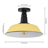 Yasu Classic Industrial Indoor/Outdoor Iron LED Semi Flush Mount