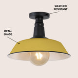 Yasu Classic Industrial Indoor/Outdoor Iron LED Semi Flush Mount