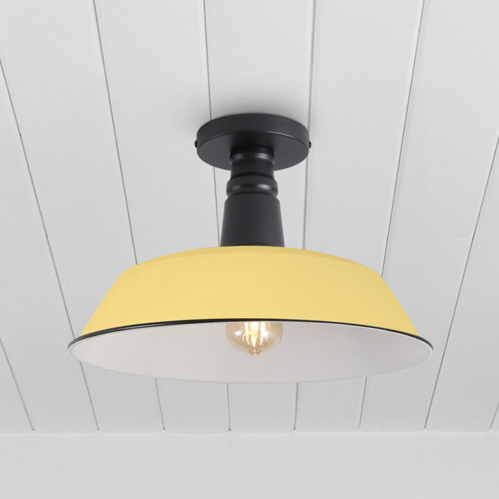 Yasu Classic Industrial Indoor/Outdoor Iron LED Semi Flush Mount