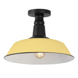 Yasu Classic Industrial Indoor/Outdoor Iron LED Semi Flush Mount