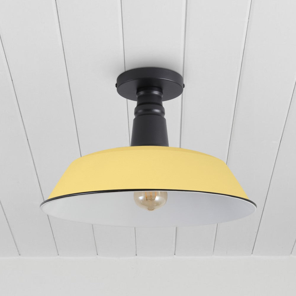 Yasu Classic Industrial Indoor/Outdoor Iron LED Semi Flush Mount