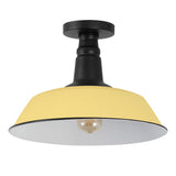 Yasu Classic Industrial Indoor/Outdoor Iron LED Semi Flush Mount