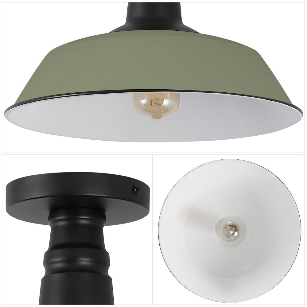 Yasu Classic Industrial Indoor/Outdoor Iron LED Semi Flush Mount