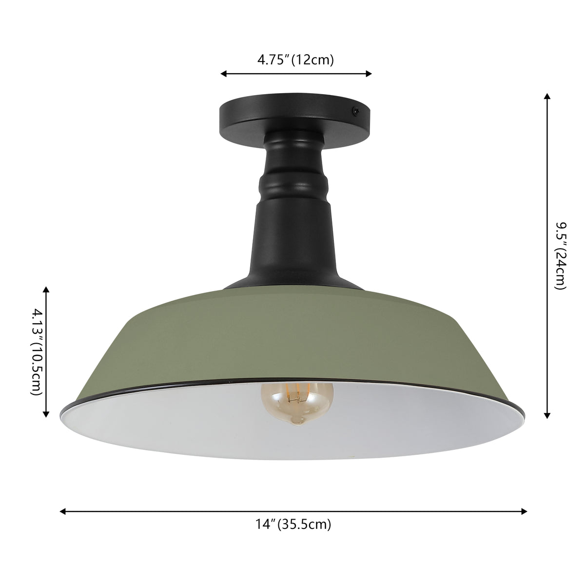 Yasu Classic Industrial Indoor/Outdoor Iron LED Semi Flush Mount